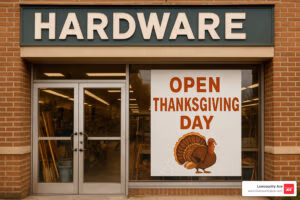 hardware store open thanksgiving