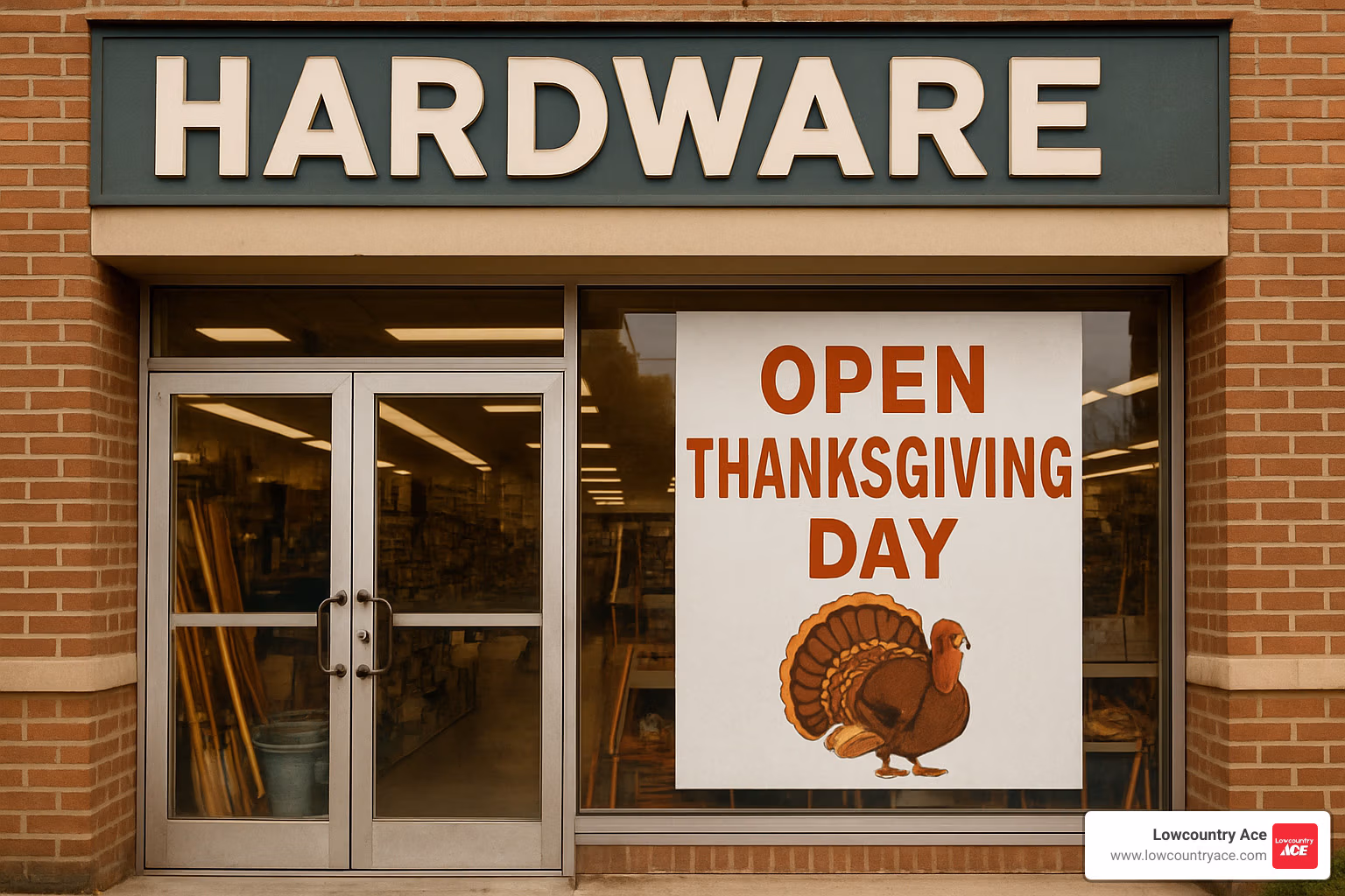 hardware store open thanksgiving