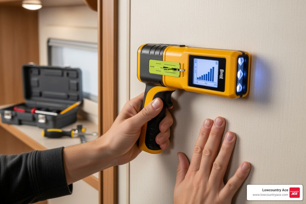 How to find aluminum studs in an RV wall